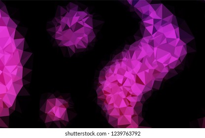 Dark Pink vector polygon abstract backdrop. An elegant bright illustration with gradient. Triangular pattern for your business design.