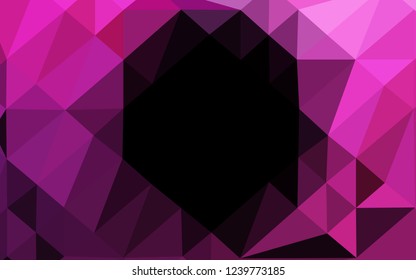 Dark Pink vector polygon abstract layout. Triangular geometric sample with gradient.  Textured pattern for background.