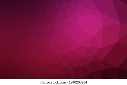 Dark Pink vector polygon abstract layout. Brand new colored illustration in blurry style with gradient. A completely new template for your business design.