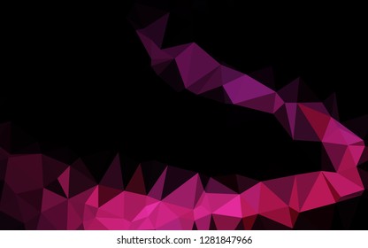 Dark Pink vector polygon abstract layout. Colorful illustration in Origami style with gradient.  Textured pattern for background.