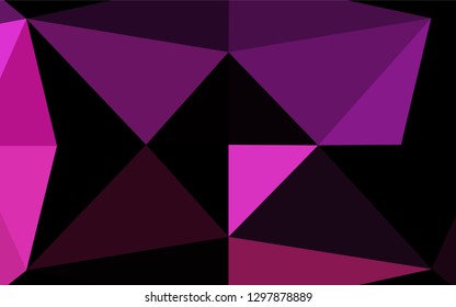 Dark Pink vector polygon abstract backdrop. Triangular geometric sample with gradient.  A completely new template for your business design.