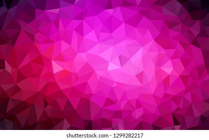 Dark Pink vector polygon abstract backdrop. Shining polygonal illustration, which consist of triangles. Brand new design for your business.