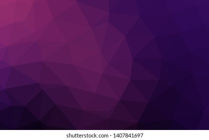 Dark Pink vector polygon abstract layout. A completely new color illustration in a vague style. Triangular pattern for your business design.