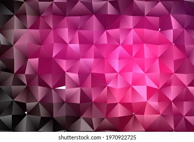 Dark Pink vector polygon abstract backdrop. A sample with polygonal shapes. Brand new style for your business design.