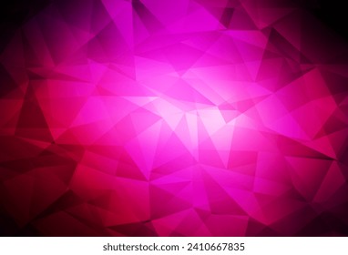 Dark Pink vector polygon abstract layout. Creative illustration in halftone style with triangles. New template for your brand book.