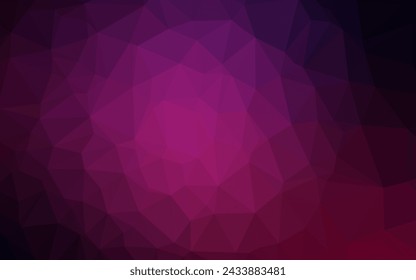 Dark Pink vector polygon abstract backdrop. Glitter abstract illustration with an elegant design. New texture for your design.