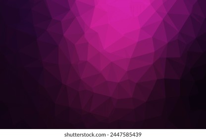 Dark Pink vector polygon abstract backdrop. Brand new colorful illustration in with gradient. The best triangular design for your business.