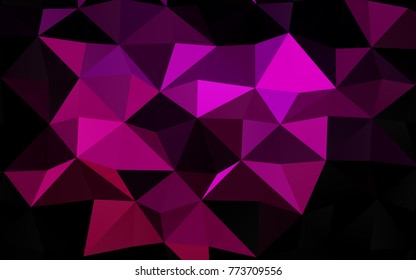 Dark Pink vector polygon abstract background. Triangular geometric sample with gradient.  The textured pattern can be used for background.