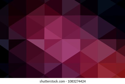 Dark Pink vector polygonal background. A completely new color illustration in a  polygonal style. The best triangular design for your business.