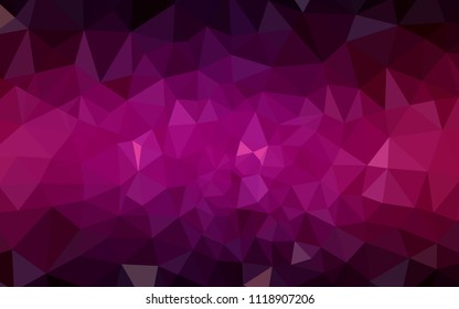 Dark Pink vector polygonal background. Shining polygonal illustration, which consist of triangles. Template for cell phone's backgrounds.