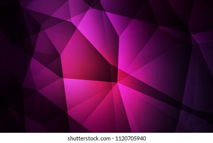 Dark Pink vector polygonal background. Colorful illustration in abstract style with triangles. Best triangular design for your business.