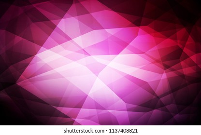 Dark Pink vector polygonal background. Colorful abstract illustration with triangles. Completely new template for your banner.
