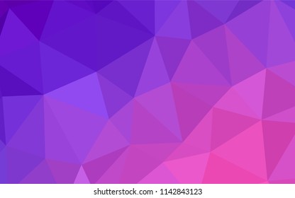 Dark Pink vector polygonal background. Shining polygonal illustration, which consist of triangles. A completely new design for your leaflet.