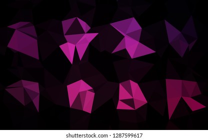 Dark Pink vector polygonal background. Modern geometrical abstract illustration with gradient. Template for your brand book.