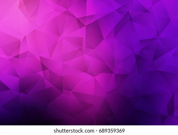 Dark Pink vector polygonal background. Shining illustration, which consist of triangles. The textured pattern can be used for background.