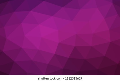 Dark Pink vector polygonal polygonal. Brand new colored illustration in blurry style with gradient. The best triangular design for your business.