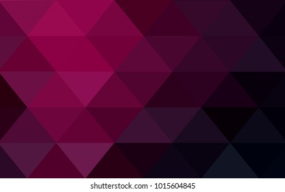 Dark Pink vector polygonal illustration, which consist of triangles. Triangular pattern for your business design. Geometric background in Origami style with gradient. 