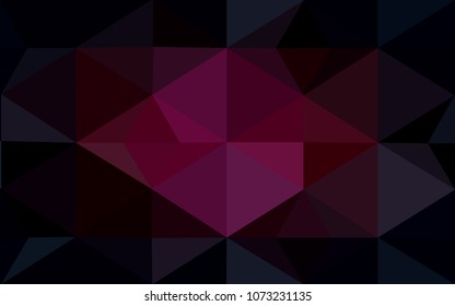 Dark Pink vector polygonal illustration, which consist of triangles. Triangular design for your business. Creative geometric background in Origami style with gradient