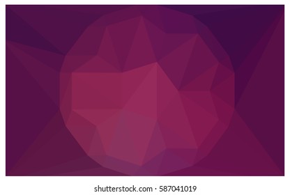 Dark Pink vector polygonal illustration, which consist of triangles with a gemstone in center. Triangular design of a huge diamond for your business. Creative geometric background of gems.