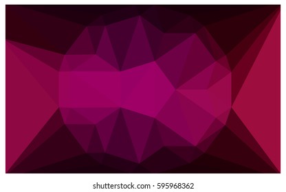 Dark Pink vector polygonal illustration, which consist of triangles with a gemstone in center. Triangular design of a huge diamond for your business. Creative geometric background of gems.