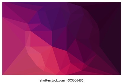 Dark Pink vector polygonal illustration, which consist of triangles with a gemstone in center. Triangular design of a huge diamond for your business. Creative geometric background of gems.