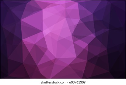 Dark Pink vector polygonal illustration, which consist of triangles. Triangular design for your business. Creative geometric background in Origami style with gradient
