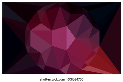 Dark Pink vector polygonal illustration, which consist of triangles with a gemstone in center. Triangular design of a huge diamond for your business. Creative geometric background of gems.