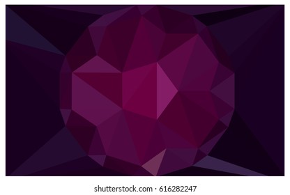 Dark Pink vector polygonal illustration, which consist of triangles with a gemstone in center. Triangular design of a huge diamond for your business. Creative geometric background of gems.