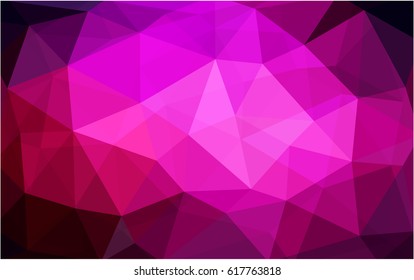 Dark Pink vector polygonal illustration, which consist of triangles. Triangular pattern for your business design. Geometric background in Origami style with gradient. 