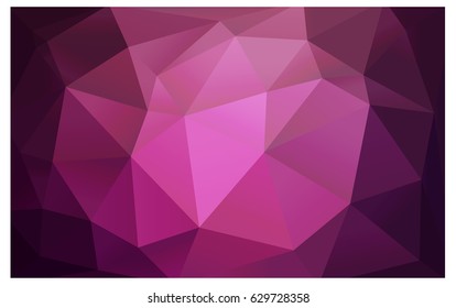 Dark Pink vector polygonal illustration, which consist of triangles. Triangular pattern for your business design. Geometric background in Origami style with gradient. 