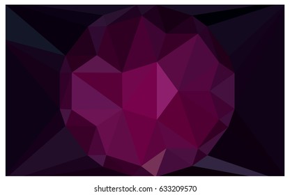 Dark Pink vector polygonal illustration, which consist of triangles with a gemstone in center. Triangular design of a huge diamond for your business. Creative geometric background of gems.