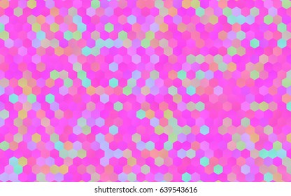 Dark Pink vector polygonal illustration, which consist of hexagons. Hexagonal design for your business. Creative geometric background in Origami style with gradient