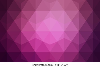 Dark Pink vector polygonal illustration, which consist of triangles. Triangular pattern for your business design. Geometric background in Origami style with gradient. 