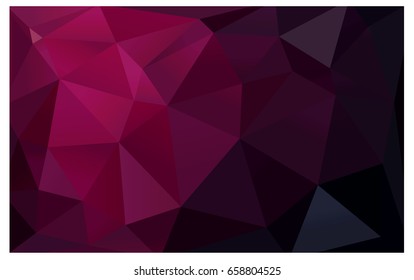 Dark Pink vector polygonal illustration, which consist of triangles. Triangular pattern for your business design. Geometric background in Origami style with gradient. 