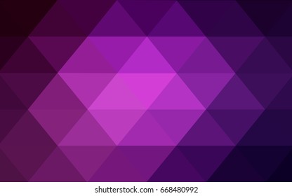 Dark Pink vector polygonal illustration, which consist of triangles. Triangular pattern for your business design. Geometric background in Origami style with gradient. 