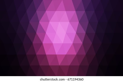 Dark Pink vector polygonal illustration, which consist of triangles. Triangular pattern for your business design. Geometric background in Origami style with gradient. 