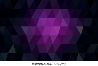Dark Pink vector polygonal illustration, which consist of triangles. Triangular design for your business. Creative geometric background in Origami style with gradient