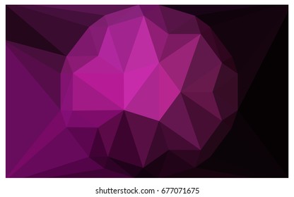 Dark Pink vector polygonal illustration, which consist of triangles with a gemstone in center. Triangular design of a huge diamond for your business. Creative geometric background of gems.
