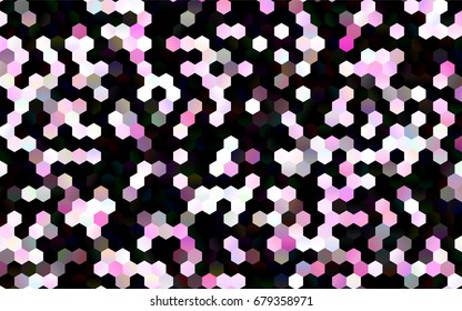 Dark Pink vector polygonal illustration, which consist of hexagons. Hexagonal pattern for your business design. Geometric background in Origami style with gradient. 