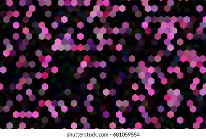 Dark Pink vector polygonal illustration, which consist of hexagons. Hexagonal pattern for your business design. Geometric background in Origami style with gradient. 