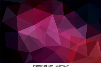 Dark Pink vector polygonal illustration, which consist of triangles. Triangular pattern for your business design. Geometric background in Origami style with gradient. 