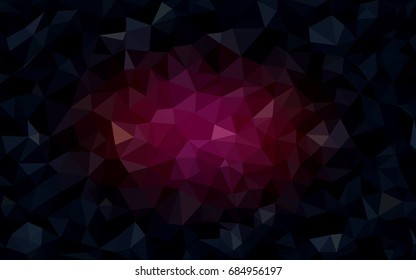 Dark Pink vector polygonal illustration, which consist of triangles. Triangular design for your business. Creative geometric background in Origami style with gradient