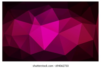 Dark Pink vector polygonal illustration, which consist of triangles. Triangular design for your business. Creative geometric background in Origami style with gradient