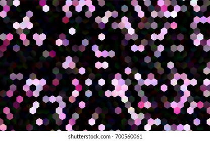 Dark Pink vector polygonal illustration, which consist of hexagons. Hexagonal design for your business. Creative geometric background in Origami style with gradient