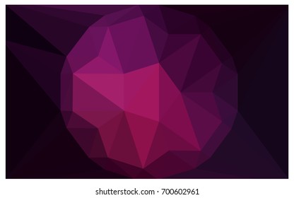 Dark Pink vector polygonal illustration, which consist of triangles with a gemstone in center. Triangular design of a huge diamond for your business. Creative geometric background of gems.