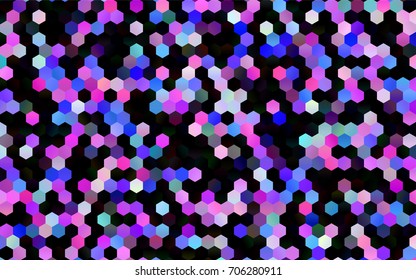 Dark Pink vector polygonal illustration, which consist of hexagons. Hexagonal pattern for your business design. Geometric background in Origami style with gradient. 