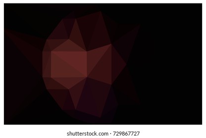 Dark Pink vector polygonal illustration, which consist of triangles with a gemstone in center. Triangular design of a huge diamond for your business. Creative geometric background of gems.