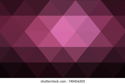 Dark Pink vector polygonal illustration, which consist of triangles. Triangular pattern for your business design. Geometric background in Origami style with gradient. 