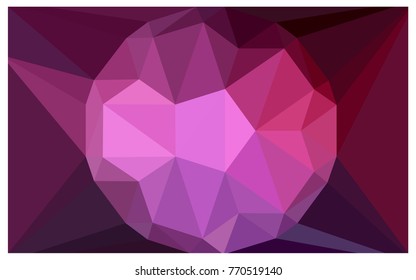 Dark Pink vector polygonal illustration, which consist of triangles with a gemstone in center. Triangular design of a huge diamond for your business. Creative geometric background of gems.