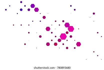 Dark Pink vector polygonal illustration, which consist of hexagons. Hexagonal design for your business. Creative geometric background in Origami style with gradient